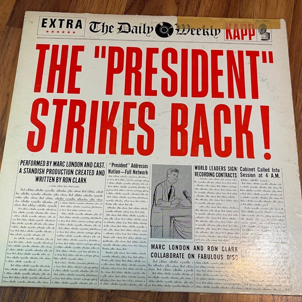 Marc London The President Strikes Back Vinyl LP Kapp KL-1322 Comedy Satire 1963